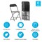 Emma and Oliver Set of 6 Stackable Folding Plastic Chairs - 650 LB Weight Capacity